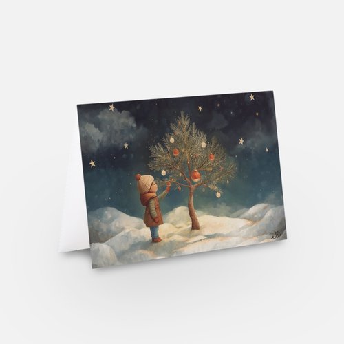 Fem illustrerade julkort