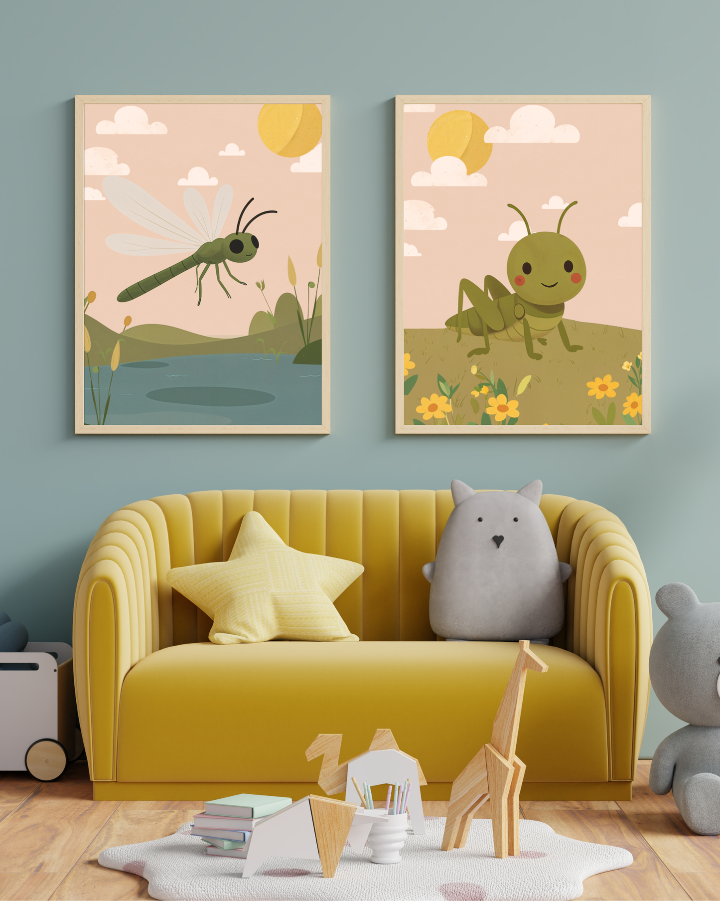 Söt och detaljrik illustration av trollslända – perfekt som barnposter från Lillrum.