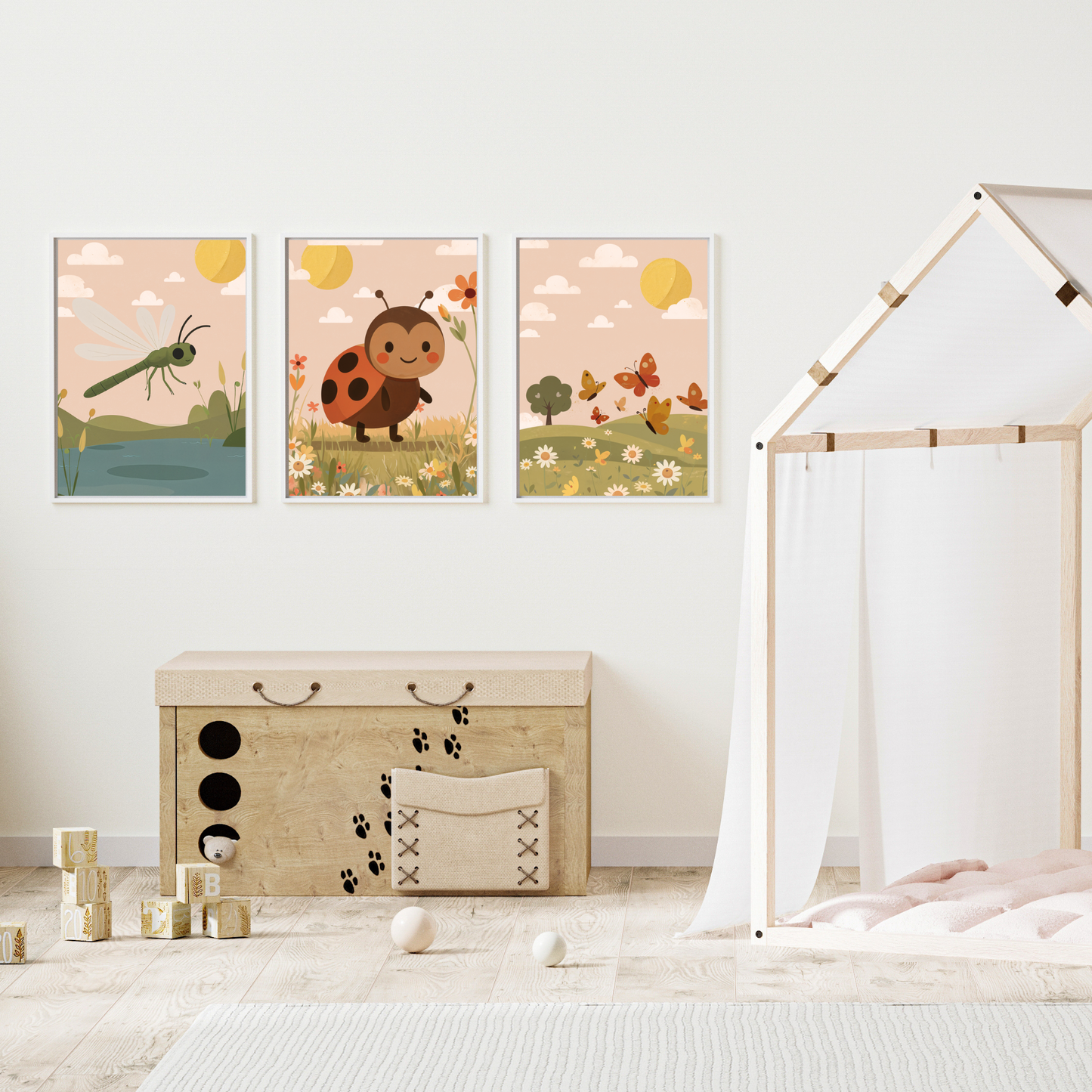 Fjärilarnas dans , nyckelpigan och trollsländan – mjuk och somriga barnposter från Lillrum.