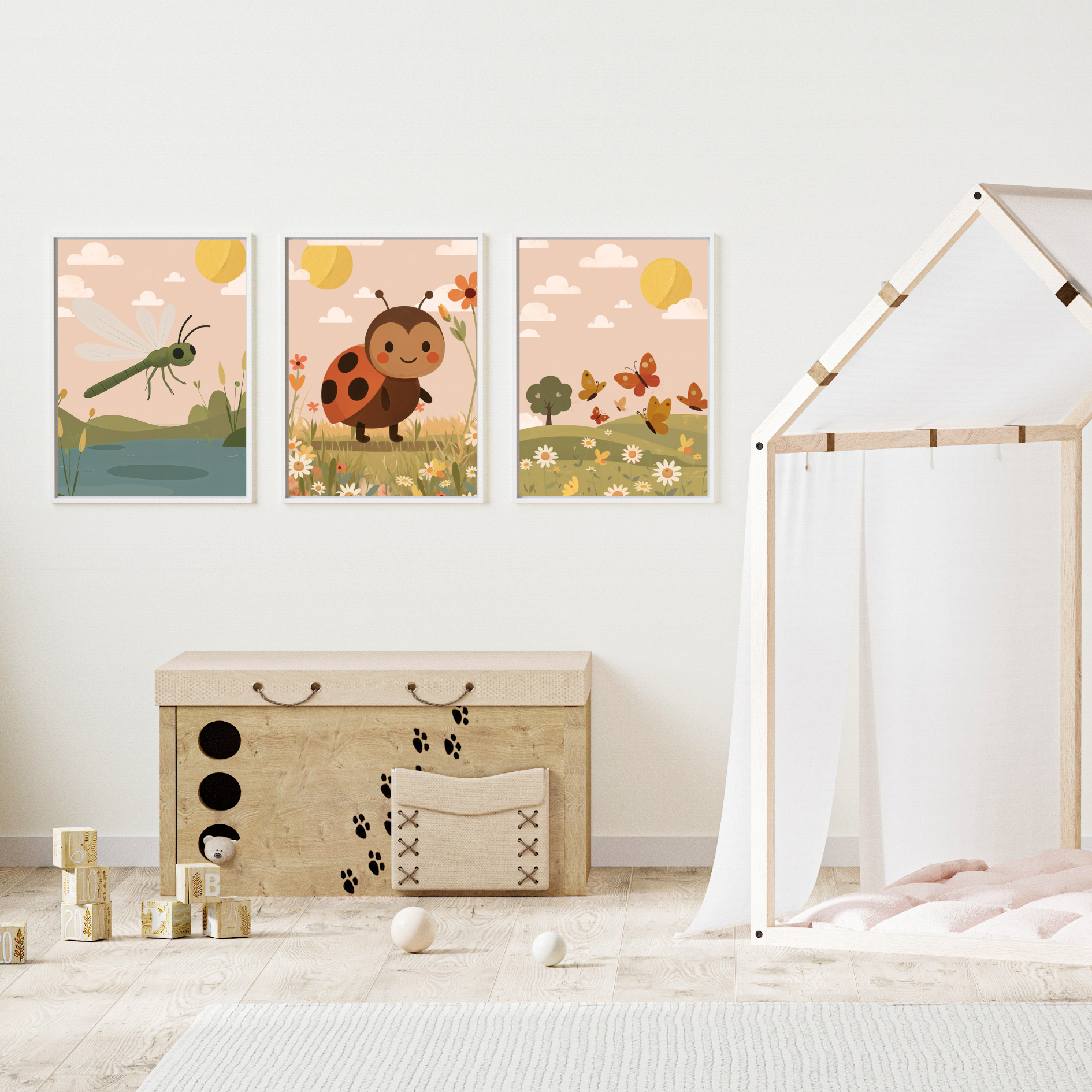 Fjärilarnas dans , nyckelpigan och trollsländan – mjuk och somriga barnposter från Lillrum.