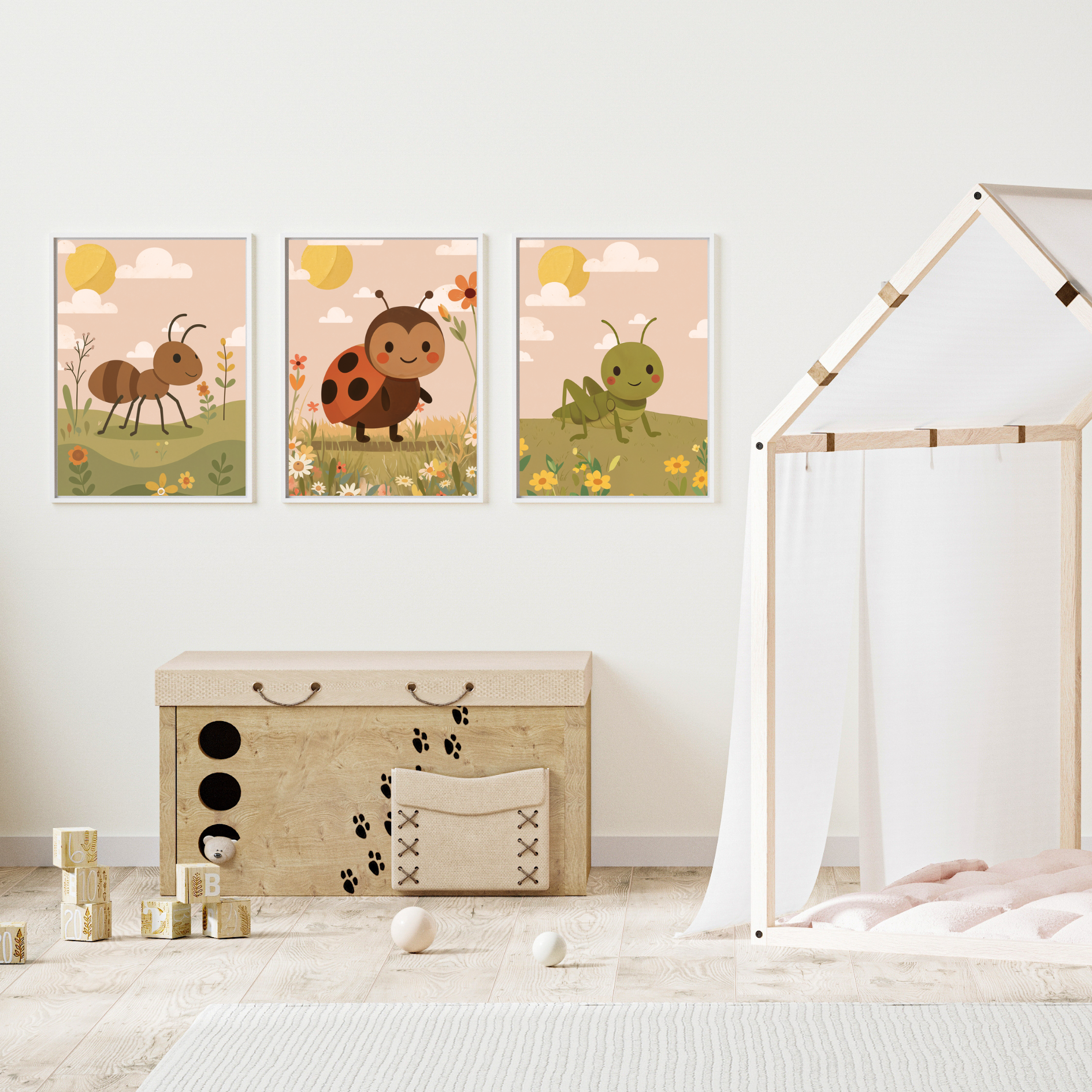 Detaljerad och mjuk illustration av nyckelpiga – barnposter från Lillrum.